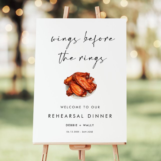 Wings Before the Rings Rehearsal Dinner Sign (Creator Uploaded)