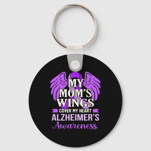 Wings Cover My Heart Alzheimerheimers Awareness G Keychain