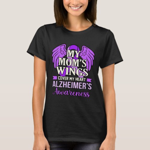 Wings Cover My Heart Alzheimerheimers Awareness G T_Shirt