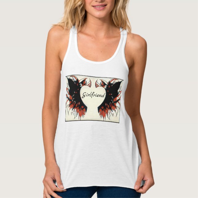Wings Design Girlfriend tank top. Top (Front)