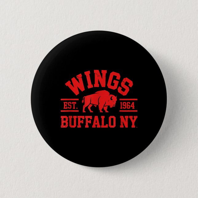 Wings Est 1964 Buffalo NY Button (Front)