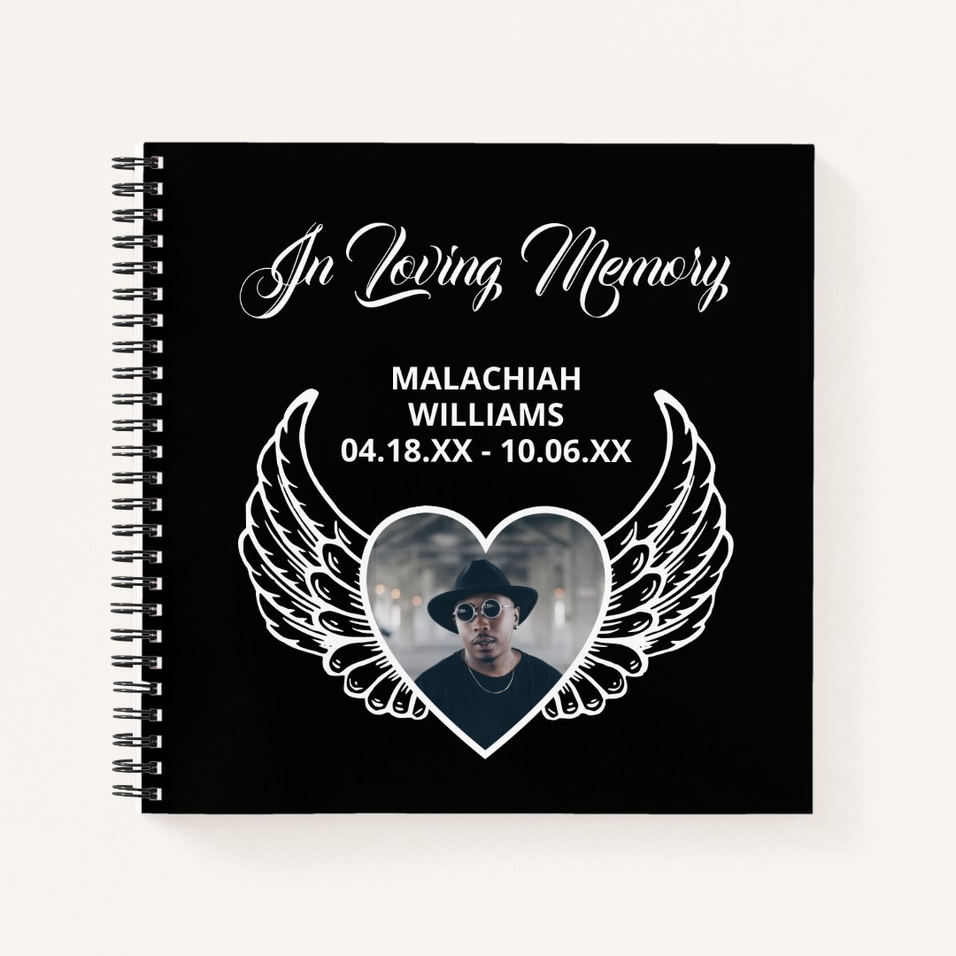 Wings In Loving Memory Funeral Condolence Book Zazzle