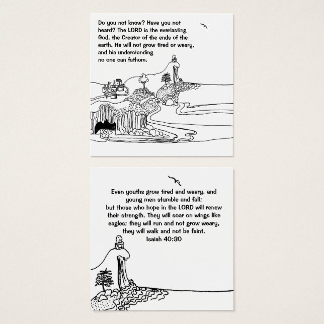 Wings like eagles Christian notecard (Front & Back)