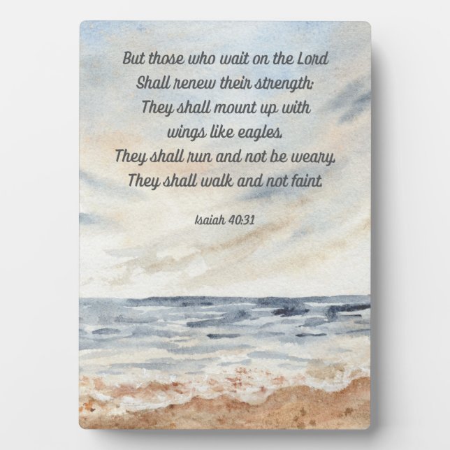 Wings Like Eagles Isaiah Bible Verse Desk Art 5x7 Plaque (Front)