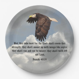 WINGS LIKE EAGLES PAPER PLATES