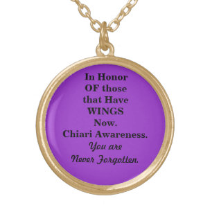 Wings Never Forgotten. Gold Plated Necklace
