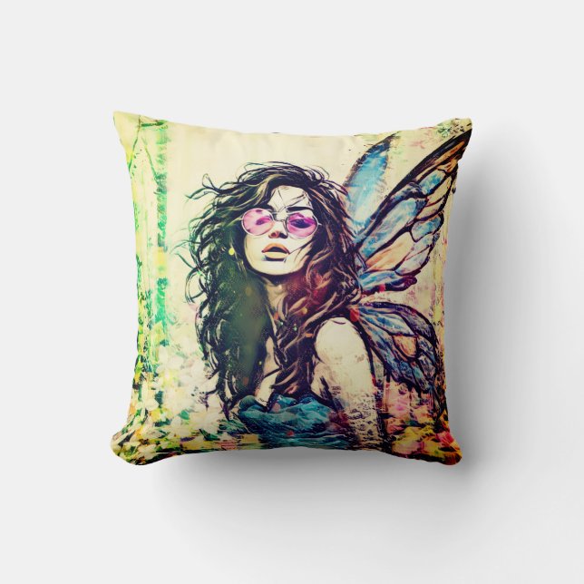 Wings of a Fairytale  Throw Pillow (Front)