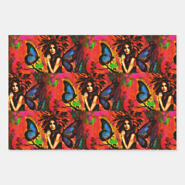 Wings of a Fairytale  Wrapping Paper Sheets (Front)