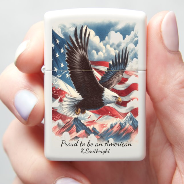 Wings of American Power Zippo Lighter (In Hand)