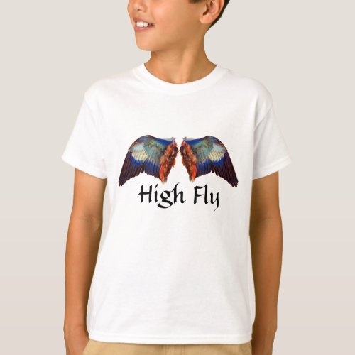 WINGS OF AN EUROPEAN ROLLER HIGH FLY T_Shirt