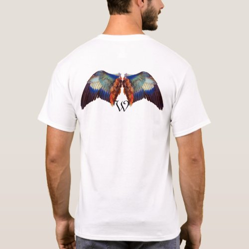 WINGS OF AN EUROPEAN ROLLER MONOGRAM T_Shirt