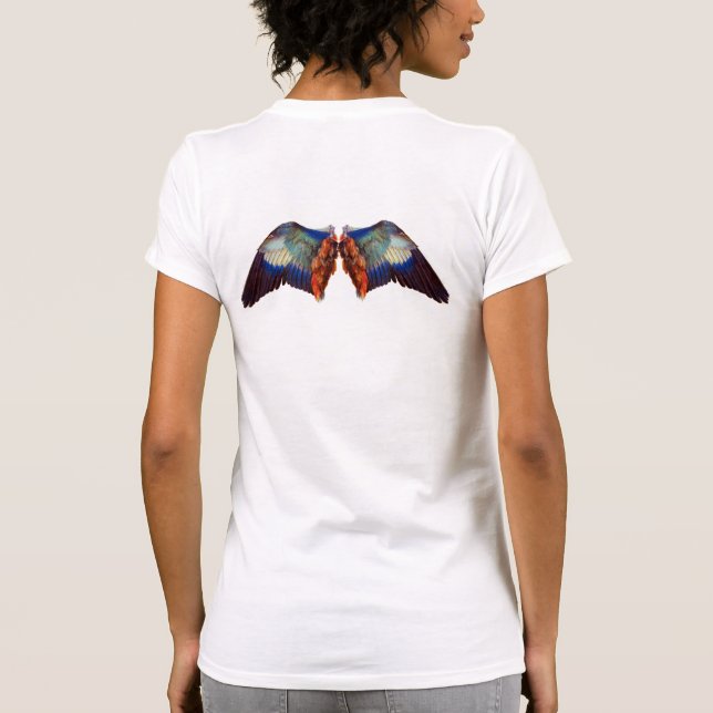 WINGS OF AN EUROPEAN ROLLER T-Shirt (Back)