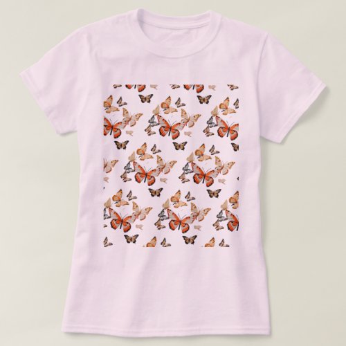 Wings of Beauty Womens Butterfly Print T_Shirt