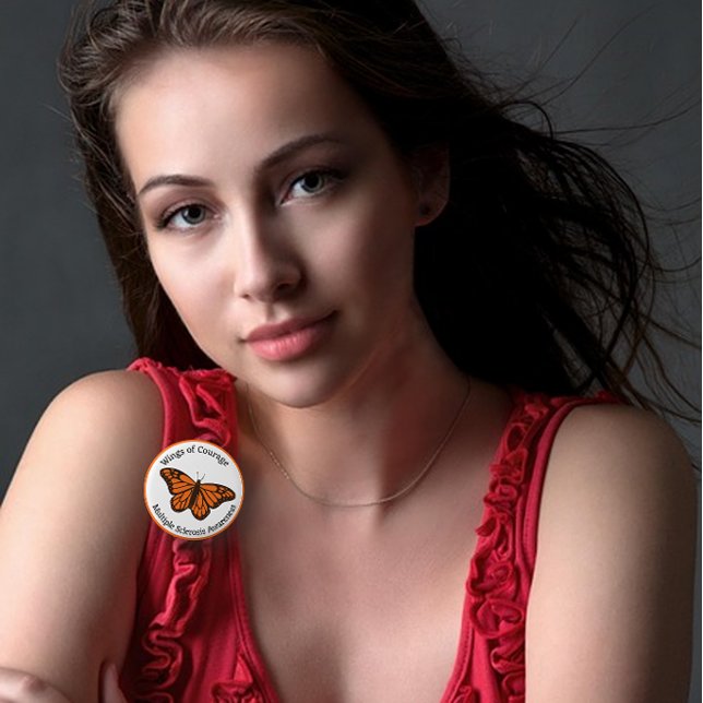 Wings of Courage Multiple Sclerosis Awareness Button (Creator Uploaded)