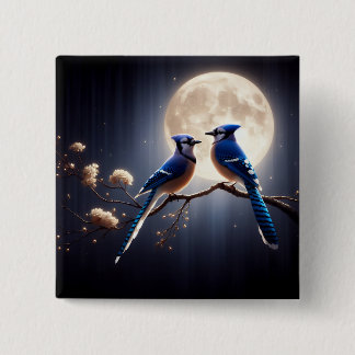 Wings of Courage – Vibrant Bluejays Button