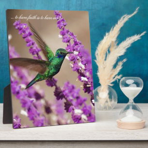 Wings of Faith Sparkling Violet-ears Hummingbird Plaque