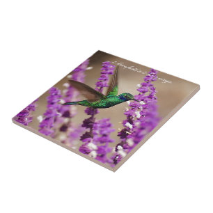 Wings of Faith Sparkling Violet-ears Hummingbird Tile