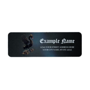 Wings of freedom the black swan on the skateboard. label
