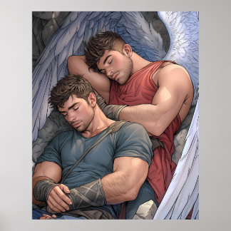 Wings of Harmony - Masculine Male Fairy Poster