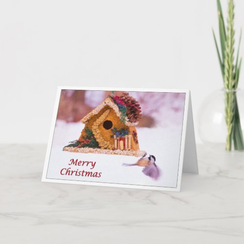 Wings Of Joy Christmas Black Cap Chickadee Card