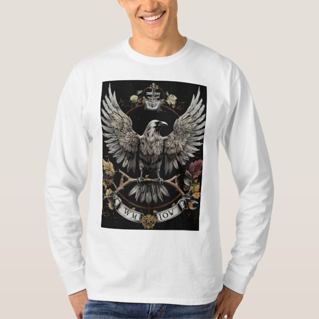 Wings of Legacy: The Majestic Black Crow Family Cr T-Shirt (Front)