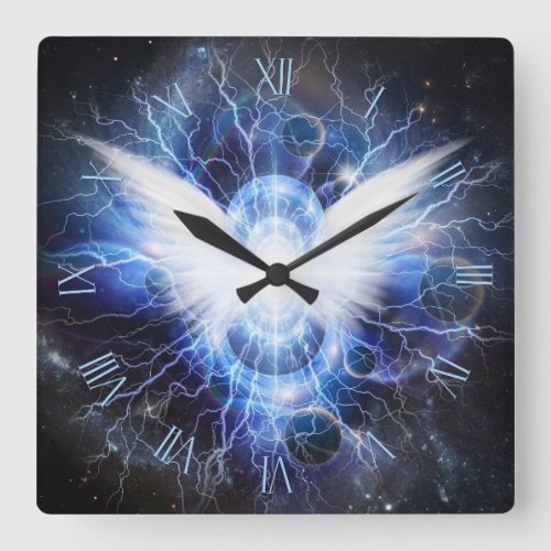 Wings of light square wall clock
