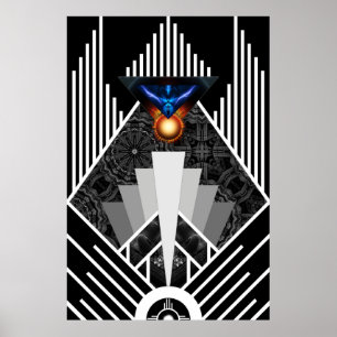 Wings Of Lightning Deco Mech Flare Archival Poster