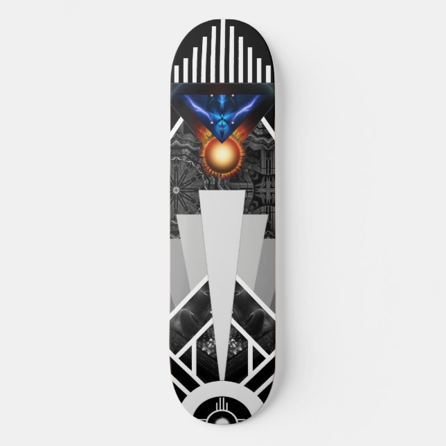 Wings Of Lightning Deco Mech Flare Skateboard Deck (Front)
