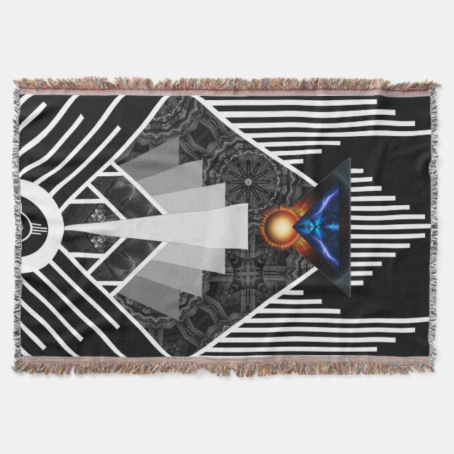 Wings Of Lightning Deco Mech Flare Throw Blanket (Front)