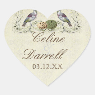 Wings of Love Invitation -Wedding Small Wine Label
