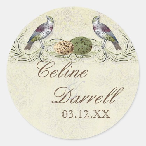 Wings of Love Invitation _Wedding Sticker or Seal