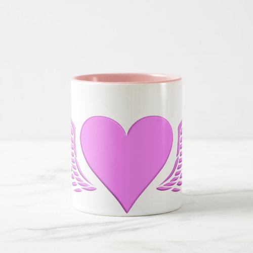 Wings of Love mug choose style  customize Two_Tone Coffee Mug