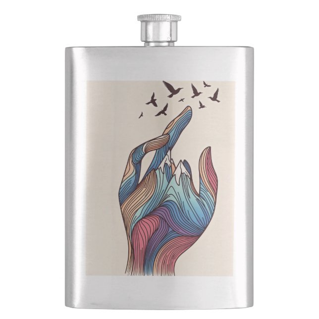 Wings of Mountains Classic Flask (Front)