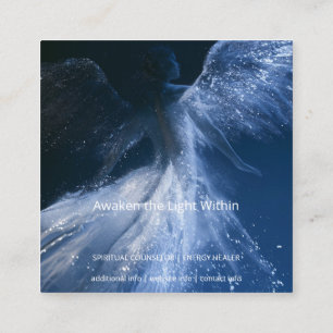 Wings of Starlight Winged Angel Square Business Card