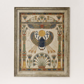 Wings of the Dawn: Ancient Egyptian Sun Scarab Jigsaw Puzzle