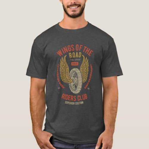 Wings of the Road Riders Club Motorcycle T_Shirt