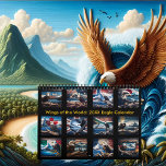 Wings of the World: 2025/2026 Eagle Calendar<br><div class="desc">Description: Celebrate the majestic power of the eagle with this beautifully designed 2025/2026 calendar. Each month features an eagle in its natural setting—perched on a sturdy tree, gazing over a blue ocean, with a snow-capped mountain rising in the distance. Behind them, a different country’s flag is artistically blended into the...</div>
