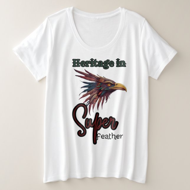 Wings of Tradition: Native American Bird in Walua  Plus Size T-Shirt (Design Front)