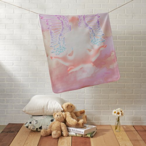 Wings of Wellness Angelic_inspired Healing Space Baby Blanket