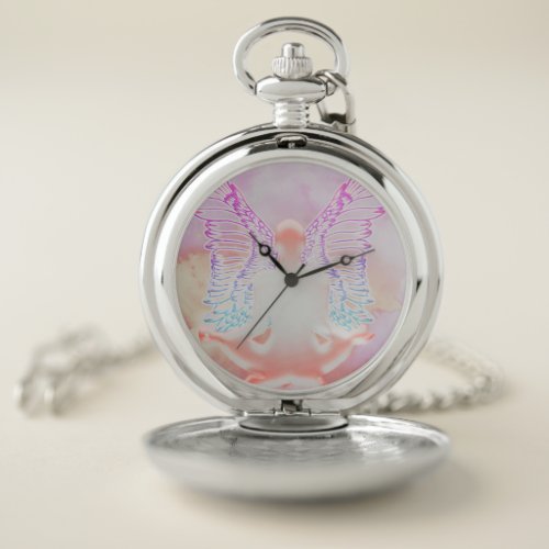 Wings of Wellness Angelic_inspired Healing Space Pocket Watch
