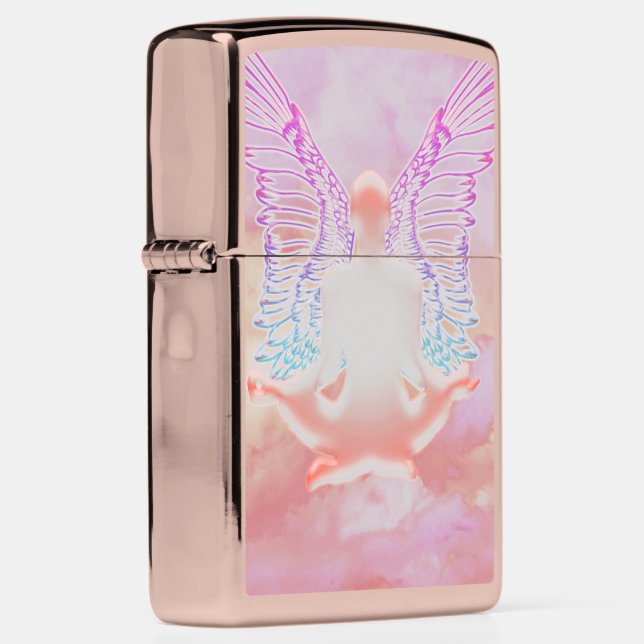 Wings of Wellness: Angelic-inspired Healing Space Zippo Lighter (Right)