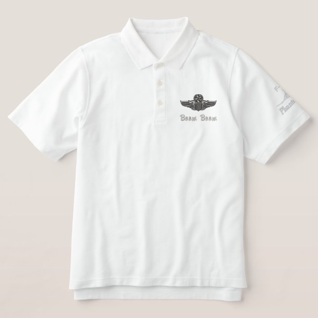 Wings on Golf Polo W/F-4 and Call Sign (Design Front)