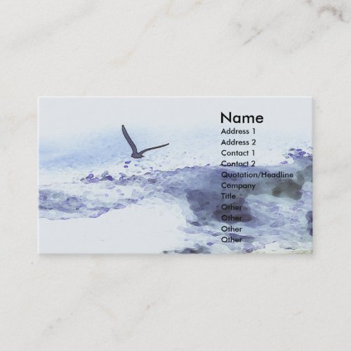 Wings over water  Watercolour Business Card