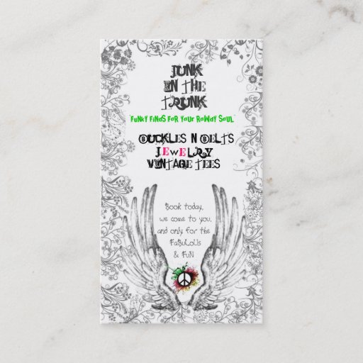 Customizable Wings &amp; Peace Business Card Templates