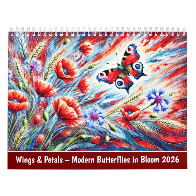 Wings & Petals – Modern Butterflies in Bloom 2026 Calendar (Cover)