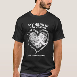 Wings Ribbon My Hero Is Now My Angel Lung Cancer A T-Shirt