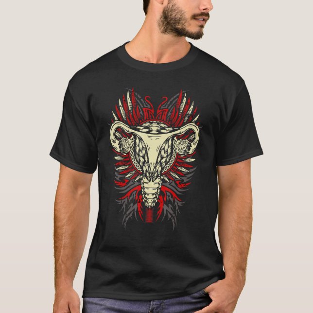 Wings Uterus Edgy Style Graphic Women's Rights Fem T-Shirt (Front)