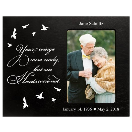 Wings Were Ready Cute 4" x 6" Black Memorial Frame (Front)