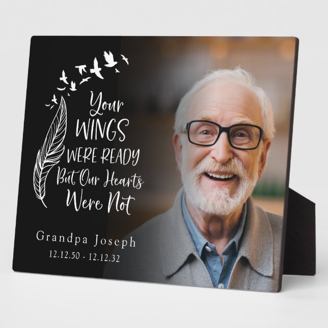 Wings Were Ready Family Memorial Photo Keepsake Plaque (Side)