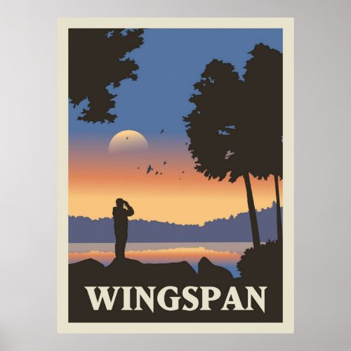 Wingspan Board Game Minimalist Travel Style  Gam Poster